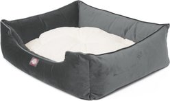 Majestic Pet Velvet Contemp Lounge Bolster Dog Bed with Removable Cover, Steel, X-Large slide 2 of 4