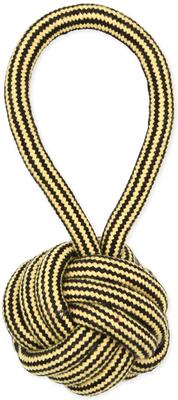 Show full view: Mammoth Flossy Chews EXTRA Premium Cotton Poly Color Monkey Fist Rope Tug with Handle Dog Toy, Assorted Colors, Medium slide 2 of 3