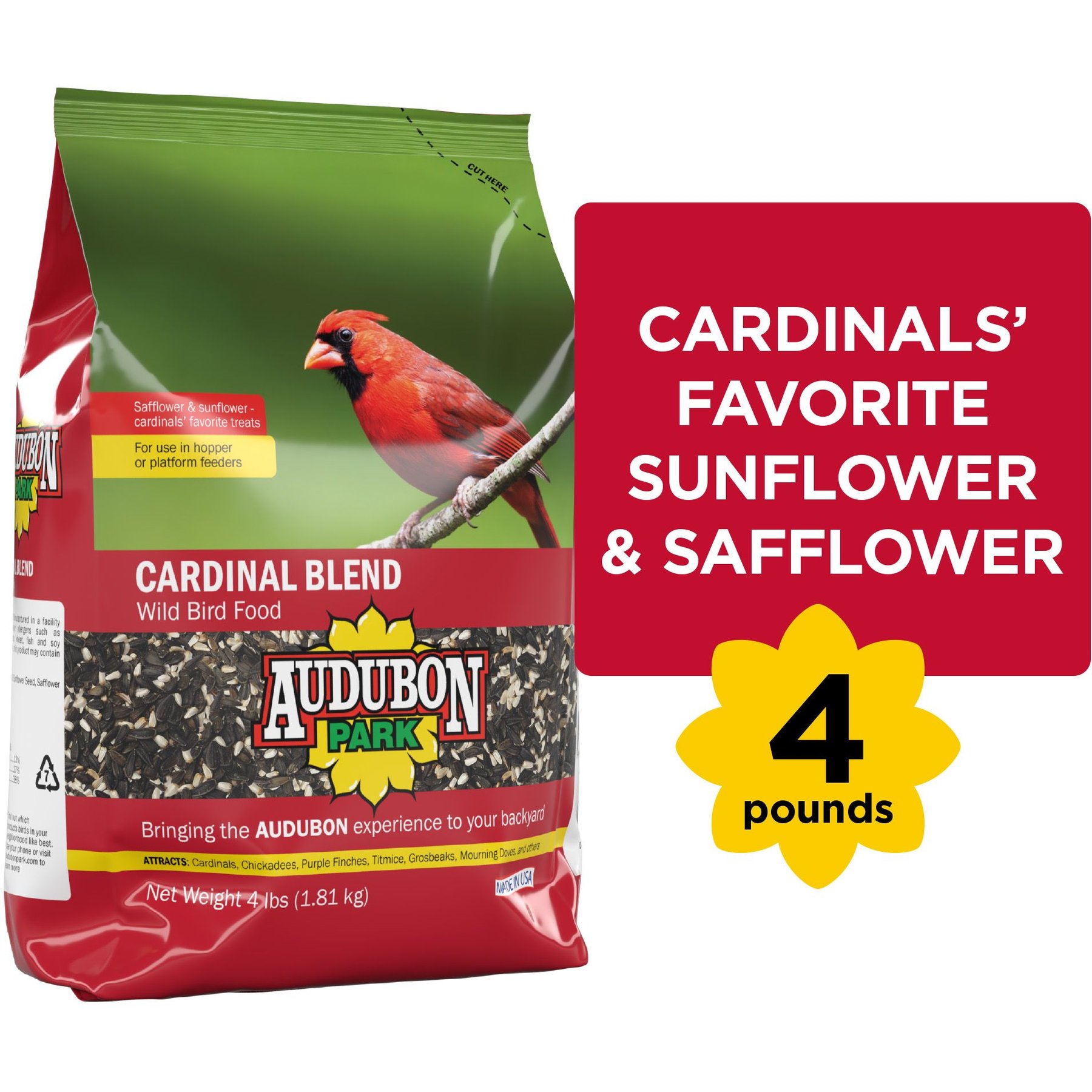 AUDUBON　Blend　Wild　PARK　Bird　4-lb　Cardinal　Food,　bag