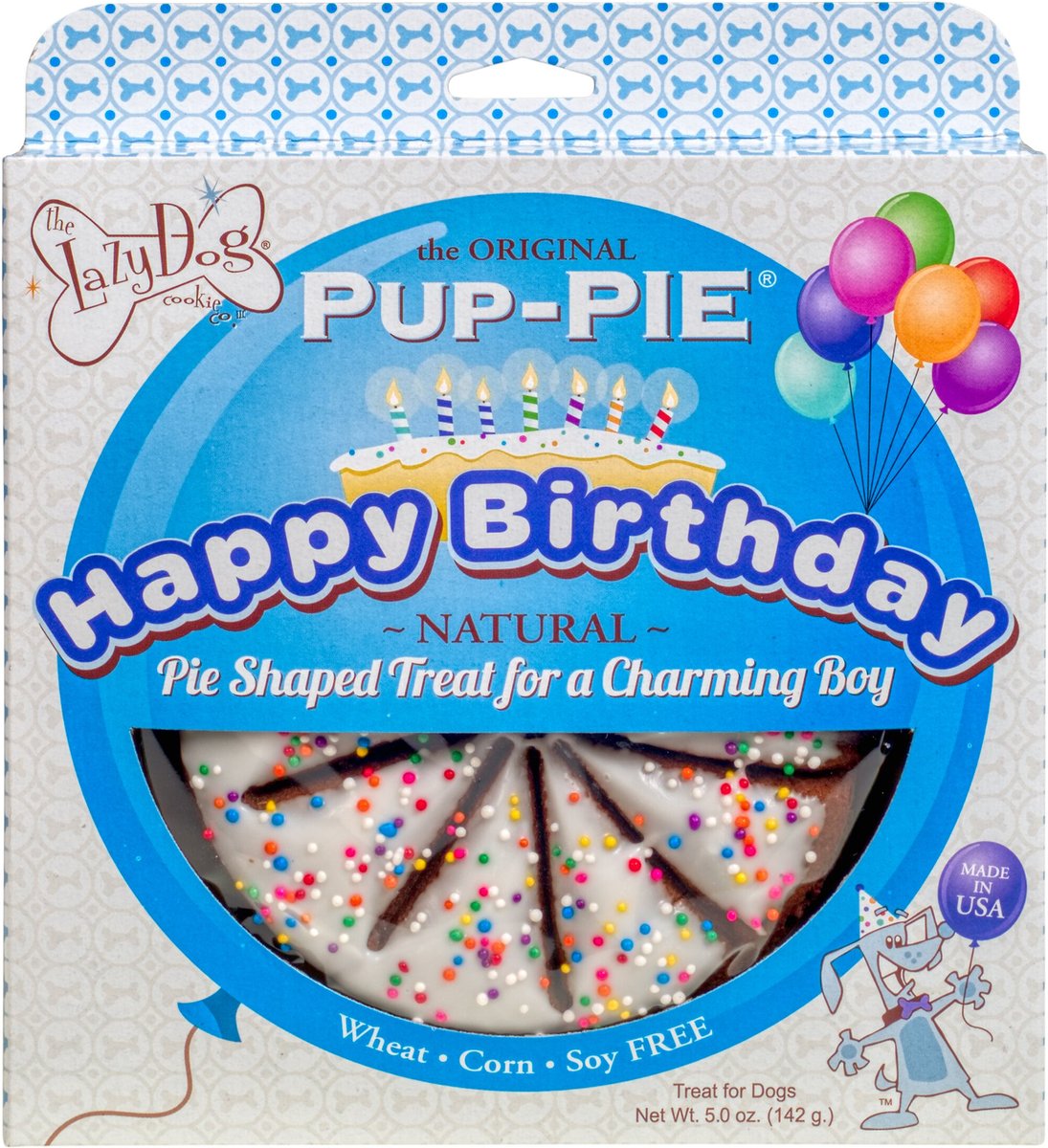 The Lazy Dog Cookie Co. Happy Birthday Pup-PIE Dog Treat, Boy