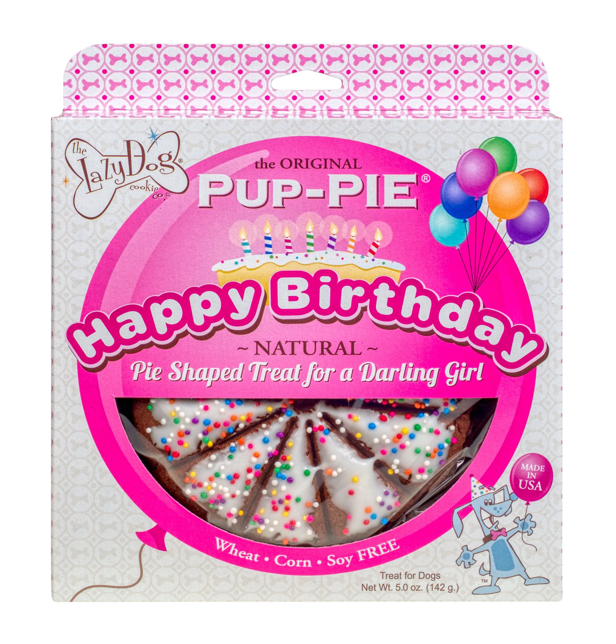 THE LAZY DOG COOKIE CO. Happy Birthday Pup-PIE Dog Treat, Girl Customer