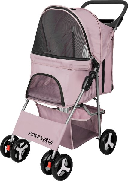 Show full view: Paws & Pals Folding Dog & Cat Stroller, Pink slide 1 of 6