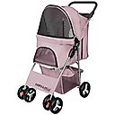 Paws & Pals Folding Dog & Cat Stroller, Pink