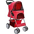Paws & Pals Folding Dog & Cat Stroller, Red