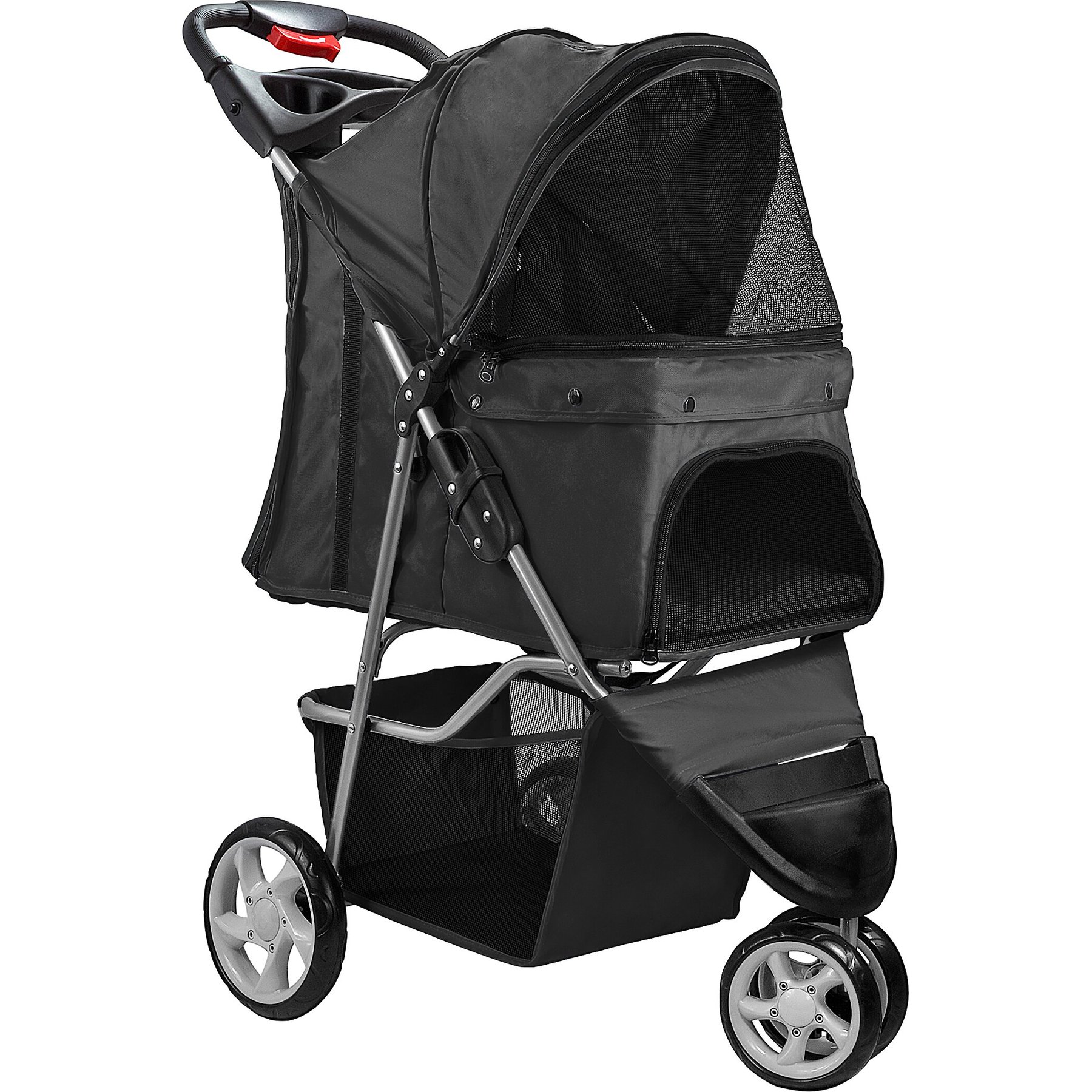 Paws & pals ez folding black pet stroller best sale