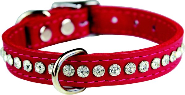 OmniPet Signature Leather Crystal Dog Collar, Red, 16-in slide 1 of 3