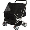 Paws & Pals Twin Double Folding Dog & Cat Stroller, Black