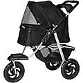 Paws & Pals Deluxe Folding Dog & Cat Stroller, Black