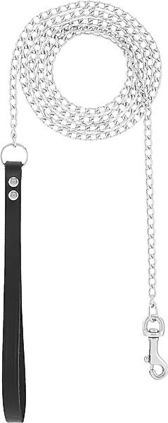 OmniPet Chain Dog Leash with Leather Handle, Medium Weight, 6-ft slide 1 of 4