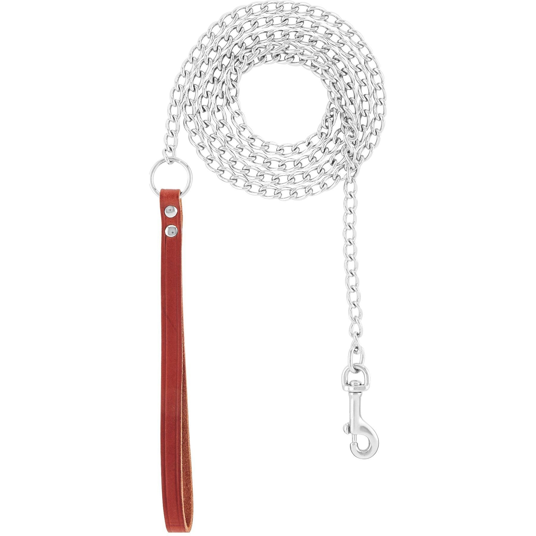 Chain leash shop with leather handle