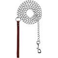 OmniPet Chain Dog Leash with Leather Handle, Heavyweight, 6-ft