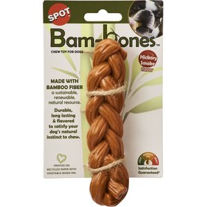 Ethical Pet Bambone Braided Stick Hickory Tough Dog Chew Toy, Tan, 5.75-in