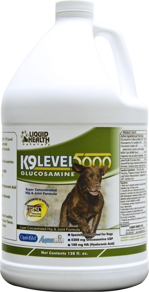Liquid Health Pets K9 Level 5000 Glucosamine Dog Supplement, 128-oz bottle slide 1 of 2