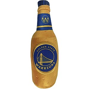 Pets First Bottle Squeaky Dog Chew Toy, Golden State Warriors