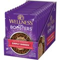 Wellness Bowl Boosters Simply Shreds Chicken, Salmon & Pumpkin Natural Grain-Free Wet Dog Food Mixer or Topper, 2.8-oz pouch, case of 12