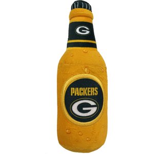 Pets First Bottle Squeaky Dog Chew Toy, Green Bay Packers