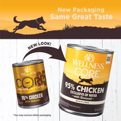 Wellness CORE 95% Grain-Free Chicken & Broccoli Canned Dog Food, 12.5-oz, case of 12 slide 2 of 7