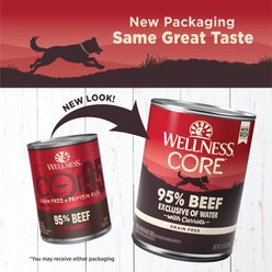 Wellness CORE 95% Grain-Free Beef & Carrots Canned Dog Food, 12.5-oz, case of 12 slide 2 of 7