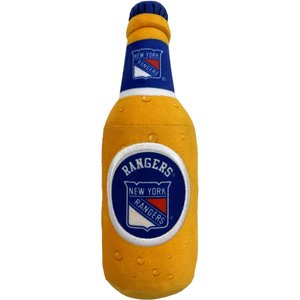 Pets First Bottle Squeaky Dog Chew Toy, New York Rangers