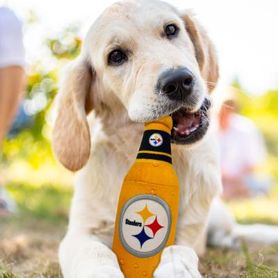 Show full view: Pets First Bottle Squeaky Dog Chew Toy, Pittsburgh Steelers slide 2 of 6