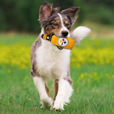 Show full view: Pets First Bottle Squeaky Dog Chew Toy, Pittsburgh Steelers slide 3 of 6