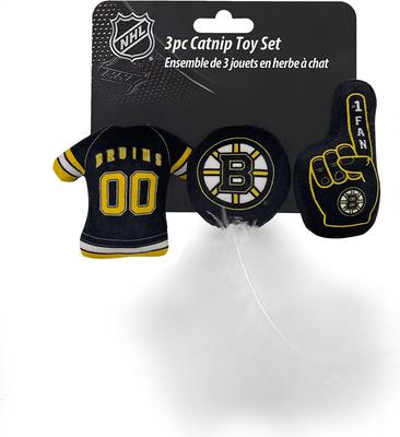 Show full view: Pets First NHL Plush Cat Toys with Catnip, 3 count, Boston Bruins slide 5 of 5