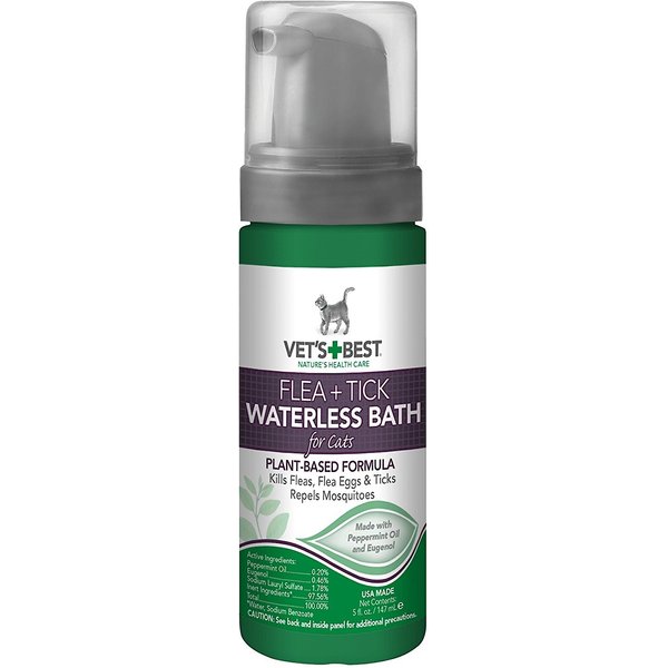Discontinued VET'S BEST Waterless Flea & Tick Cat Bath Foam, 5oz