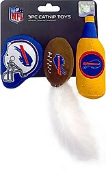 Pets First NFL Plush Cat Toys with Catnip, 3 count, Buffalo Bills