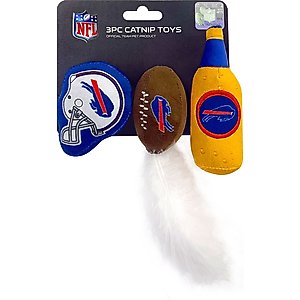Pets First 3-Piece Catnip Plush Cat Toy Set, Buffalo Bills