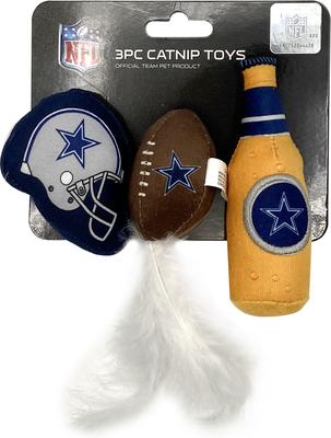 Show full view: Pets First NFL Plush Cat Toys with Catnip, 3 count, Dallas Cowboys slide 6 of 6