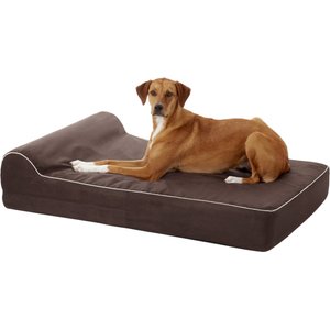 KOPEKS Orthopedic Pillow Dog Bed with Removable Cover, Brown, X-Large