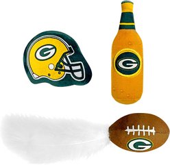 Pets First NFL Plush Cat Toys with Catnip, 3 count, Green Bay