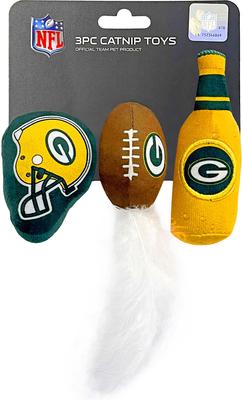 Show full view: Pets First NFL Plush Cat Toys with Catnip, 3 count, Green Bay slide 5 of 5