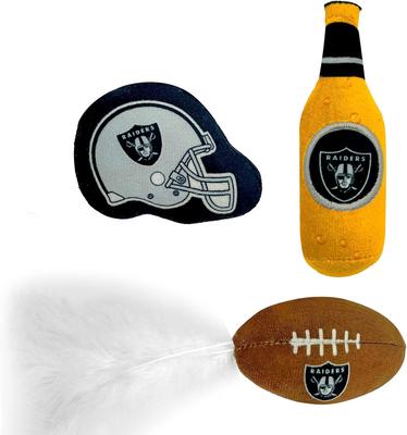 Show full view: Pets First NFL Plush Cat Toys with Catnip, 3 count, Las Vegas Raiders slide 6 of 6