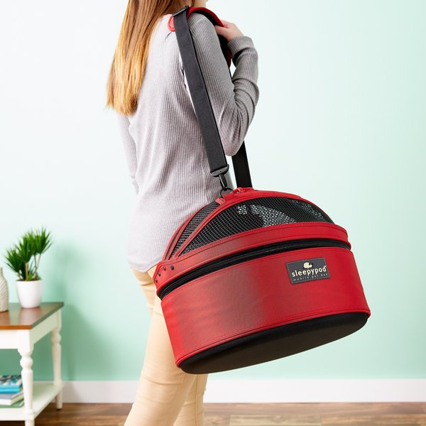 Discontinued SLEEPYPOD Mobile Pet Bed & Carrier, Strawberry Red