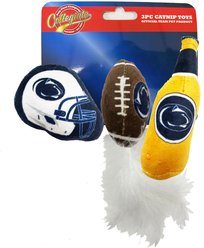 Pets First NCAA Football Plush Cat Toys with Catnip, 3 count, Penn State