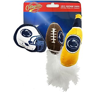 Pets First 3-Piece Catnip Plush Cat Toy Set, Penn State