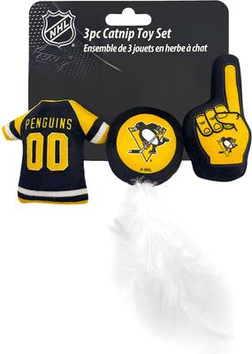 Show full view: Pets First NHL Plush Cat Toys with Catnip, 3 count, Pittsburgh Penguins slide 5 of 5