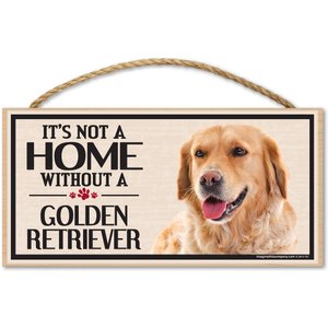 Imagine This Company "It's Not a Home Without" Wood Breed Sign, Golden Retriever