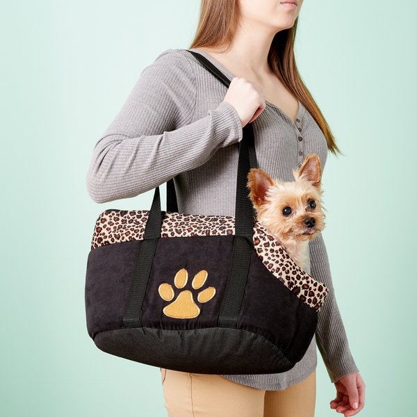 Luxury PU Leather Tote Bags For Small Dogs Cats Mesh Handle