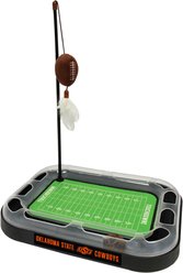 Pets First Football Cat Scratcher Toy with Catnip, Oklahoma State