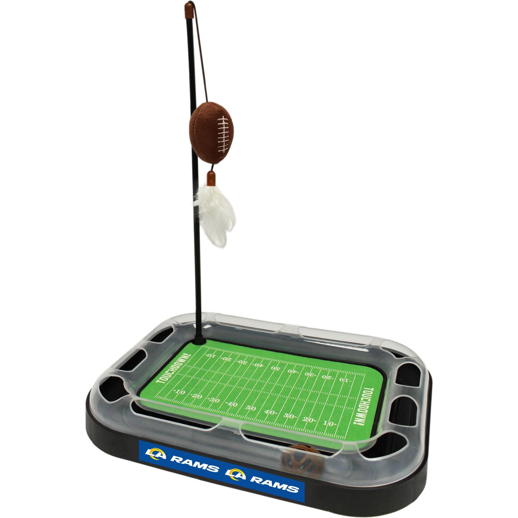 Pets First Football Field Cat Scratcher Toy with Catnip, Los Angeles Rams