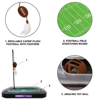 Show full view: Pets First Football Field Cat Scratcher Toy with Catnip, Minnesota Vikings slide 3 of 5