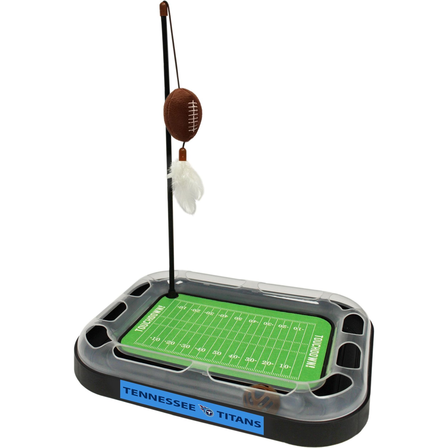 Pets First Football Field Cat Scratcher Toy with Catnip, Tennessee Titans
