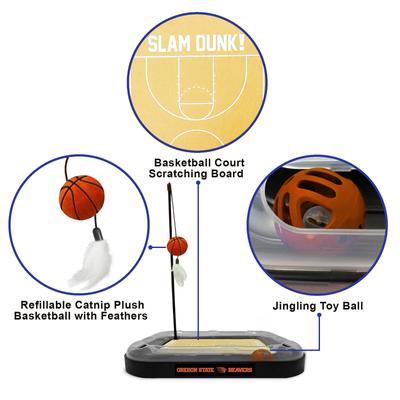 Show full view: Pets First Basketball Cat Scratcher Toy with Catnip, Oregon State slide 3 of 6