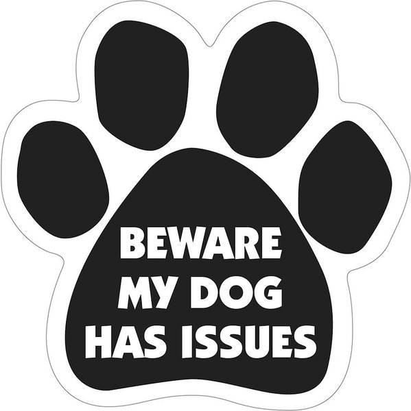 Magnetic Pedigrees "Beware My Dog Has Issues" Paw Magnet slide 1 of 1