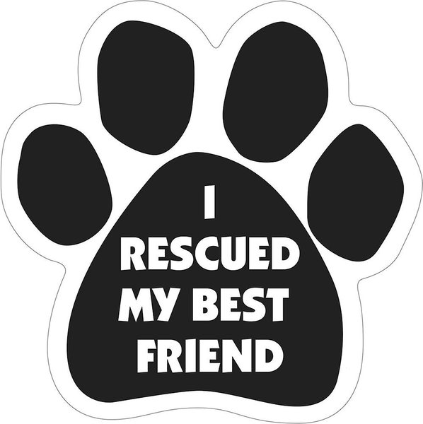 Magnetic Pedigrees "I Rescued My Best Friend" Paw Magnet slide 1 of 1