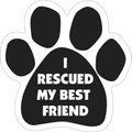 Magnetic Pedigrees "I Rescued My Best Friend" Paw Magnet