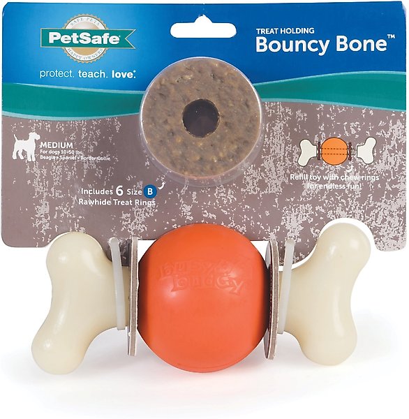 PetSafe Busy Buddy Bouncy Bone Treat Dispensing Tough Dog Chew Toy, Medium slide 1 of 11