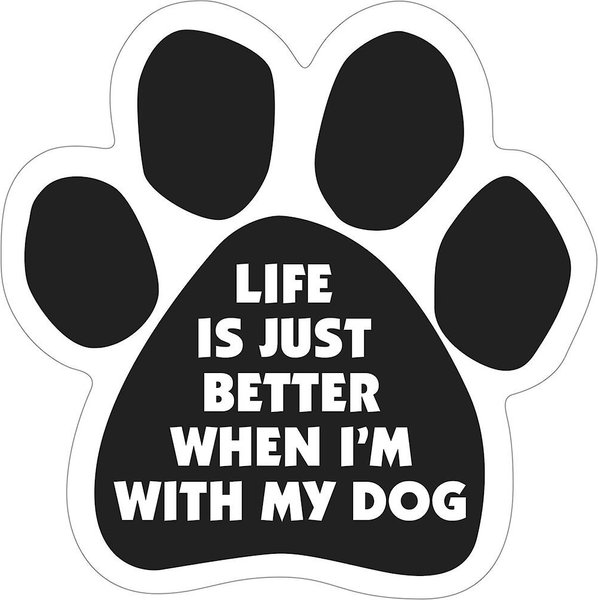 Magnetic Pedigrees "Life Is Just Better When I'm with My Dog" Paw Magnet